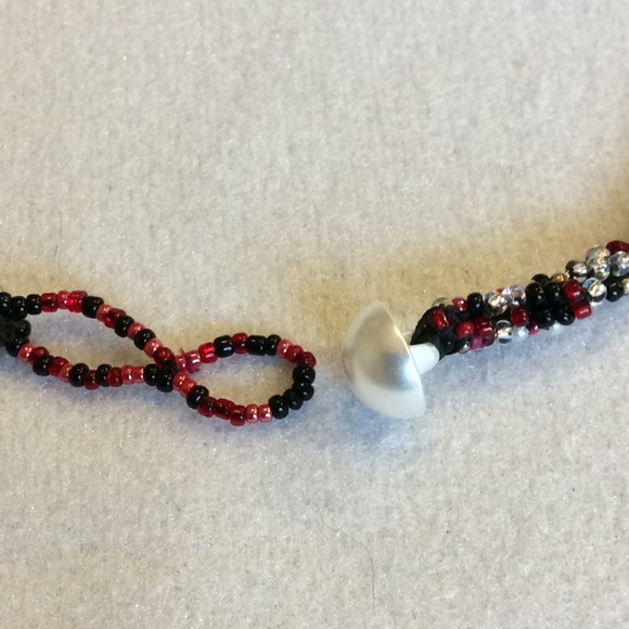 FINAL SALE PRICE CL Designs Embellished Red/Black/White Necklace - Picture 4 of 6